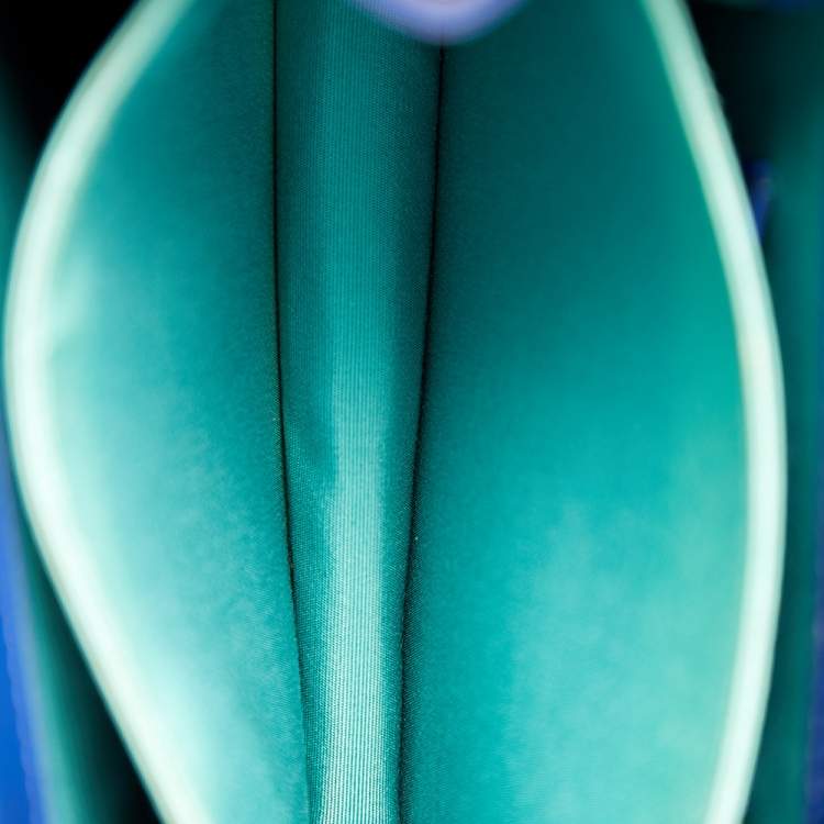 Pre Owned Bvlgari Blue Leather Serpenti Forever Flap Top Handle Bag