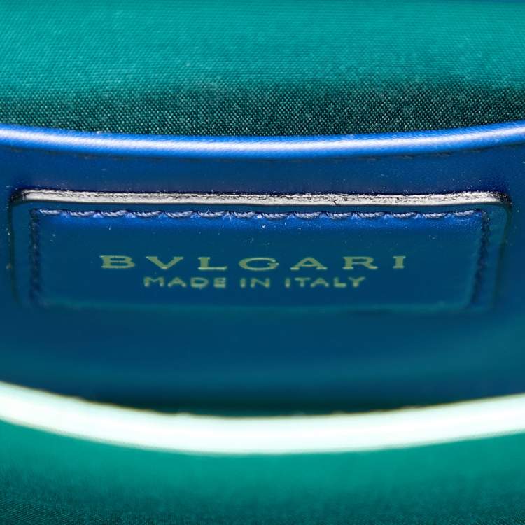 Pre Owned Bvlgari Blue Leather Serpenti Forever Flap Top Handle Bag