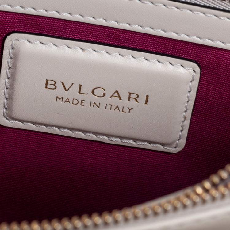 Pre Owned Bvlgari Off White Leather Medium Serpenti Forever Shoulder Bag
