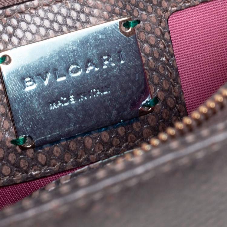 Pre Owned Bvlgari Beige/Brown Karung Medium Serpenti Forever Shoulder Bag