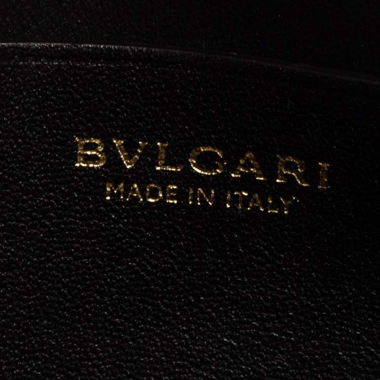 Pre Owned Bvlgari Cream/Black Raffia and Leather Mini Serpenti Forever Crossbody Bag
