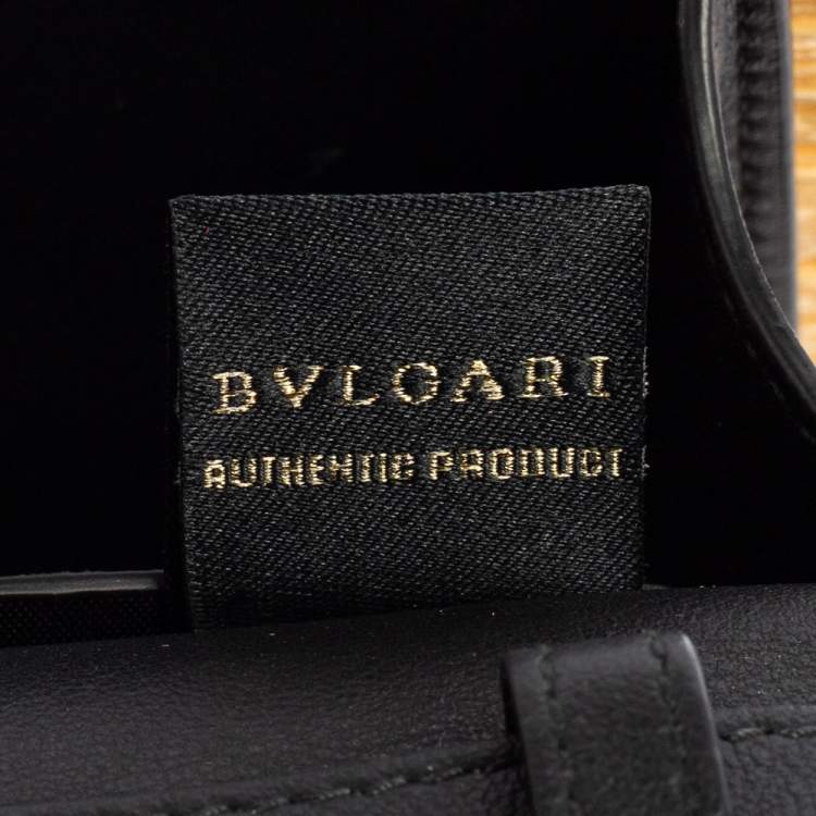 Pre Owned Bvlgari Cream/Black Raffia and Leather Mini Serpenti Forever Crossbody Bag