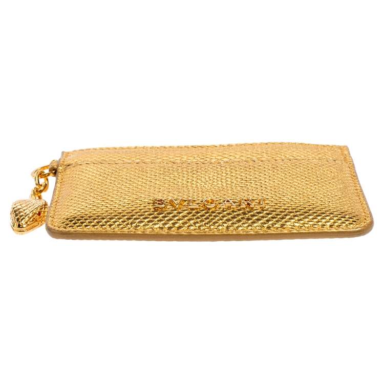 مملوكة مسبقًا Bvlgari Gold Karung Serpenti Forever Card Holder