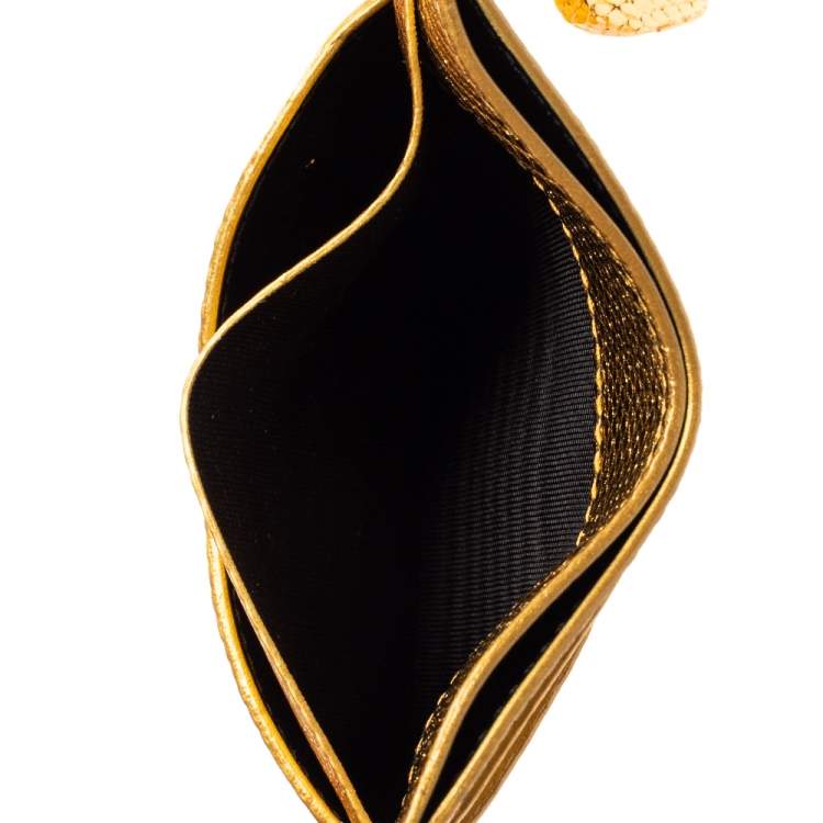 مملوكة مسبقًا Bvlgari Gold Karung Serpenti Forever Card Holder