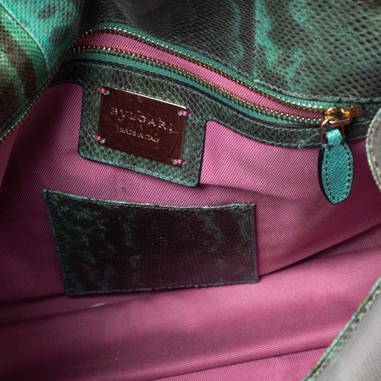 مملوكة مسبقًا Bvlgari Green Karung Serpenti Forever Flap Shoulder Bag