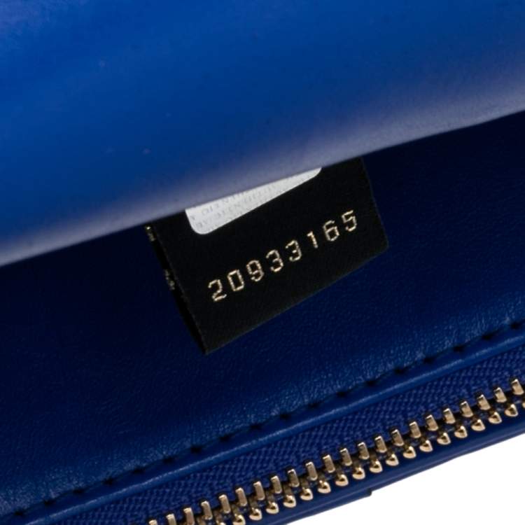Pre Owned Bvlgari Blue Leather Large Serpenti Forever Flap Shoulder Bag