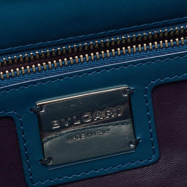 Pre Owned Bvlgari Teal Blue Quilted Leather Serpenti Forever Shoulder Bag
