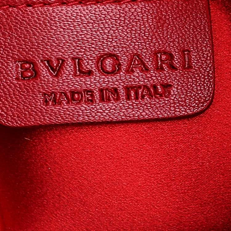 Pre Owned Bvlgari Orange Satin Monete Clutch