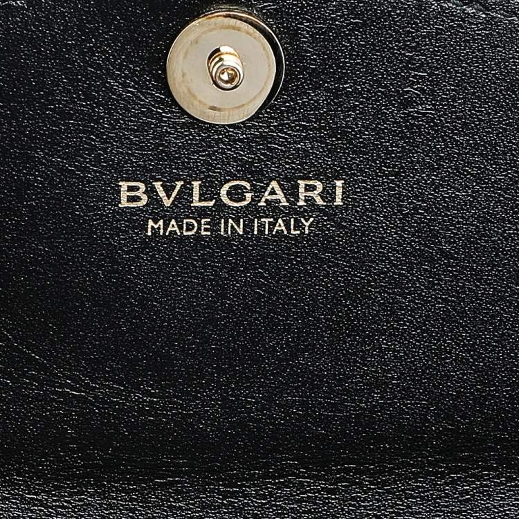 Pre Owned Bvlgari Metallic Silver Patent Leather Serpenti Forever Wallet on Chain
