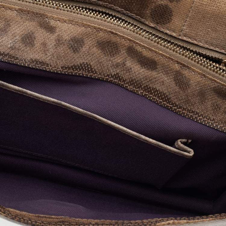 Pre Owned Bvlgari Beige/Brown Karung Medium Serpenti Forever Shoulder Bag