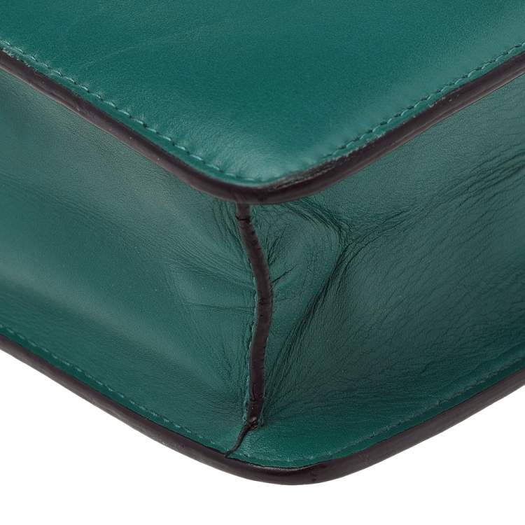 Pre Owned Bvlgari Green Leather Serpenti Forever Chain Flap Shoulder Bag