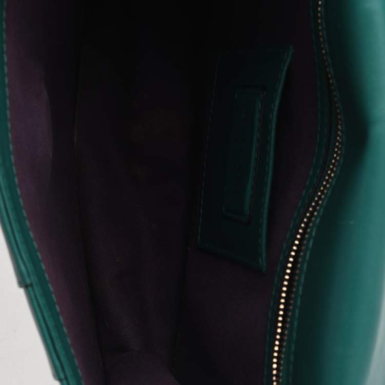 Pre Owned Bvlgari Green Leather Serpenti Forever Chain Flap Shoulder Bag
