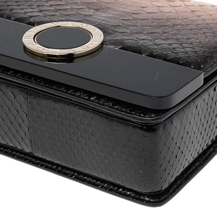 Pre Owned Bvlgari Ombre Pink/Black Python And Perspex Bulgari Chain Crossbody Bag