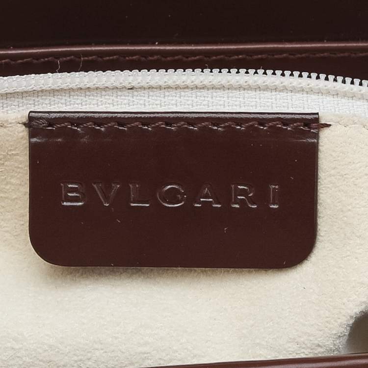 Pre Owned Bvlgari Purple/Dark Brown Wool And Leather Shoulder Bag
