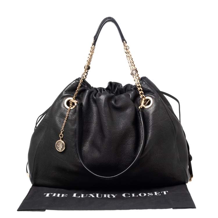 Pre Owned Bvlgari Black Leather Bonton Tote