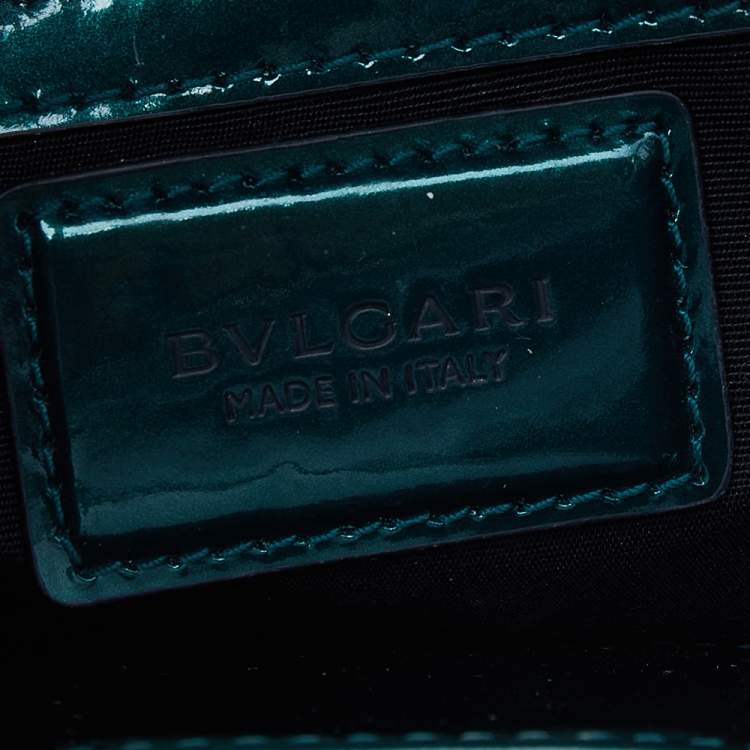 Pre Owned Bvlgari Green Patent Leather Medium Serpenti Forever Shoulder Bag