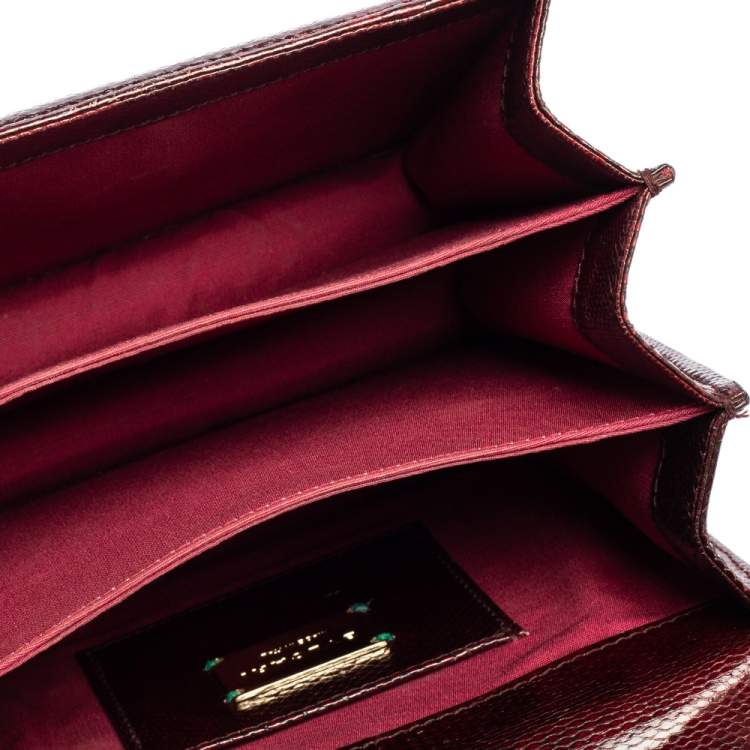 Pre Owned Bvlgari Burgundy Karung Serpenti Forever Flap Top Handle Bag