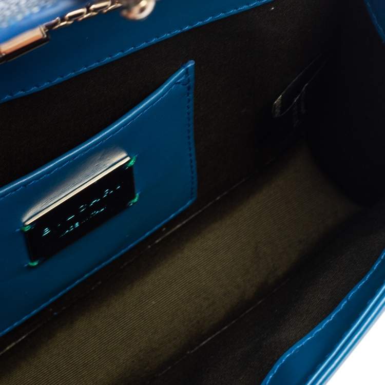 Pre Owned Bvlgari Blue Stingray and Leather Serpenti Forever Shoulder Bag