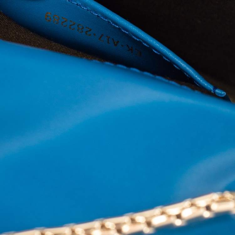 Pre Owned Bvlgari Blue Stingray and Leather Serpenti Forever Shoulder Bag