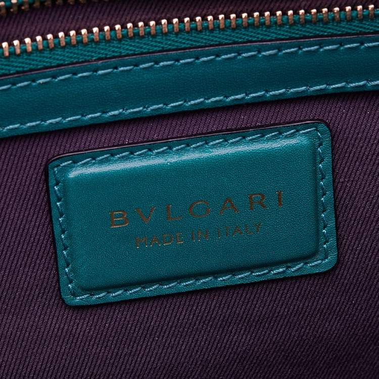 مملوكة مسبقًا Bvlgari Green Leather Large Serpenti Forever Shoulder Bag