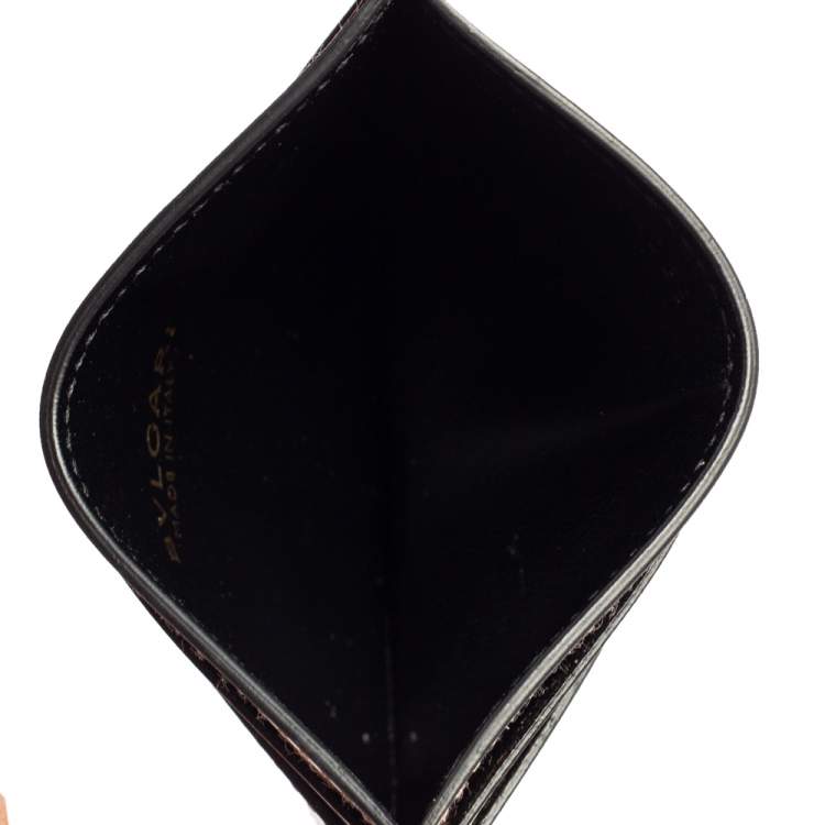 Pre Owned Bvlgari Metallic Gold Leather Serpenti Forever Card Holder