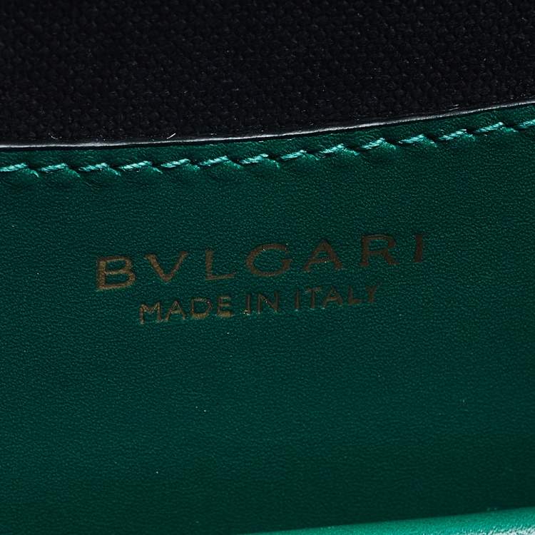 Pre Owned Bvlgari Green Leather Mini Serpenti Forever Crossbody Bag