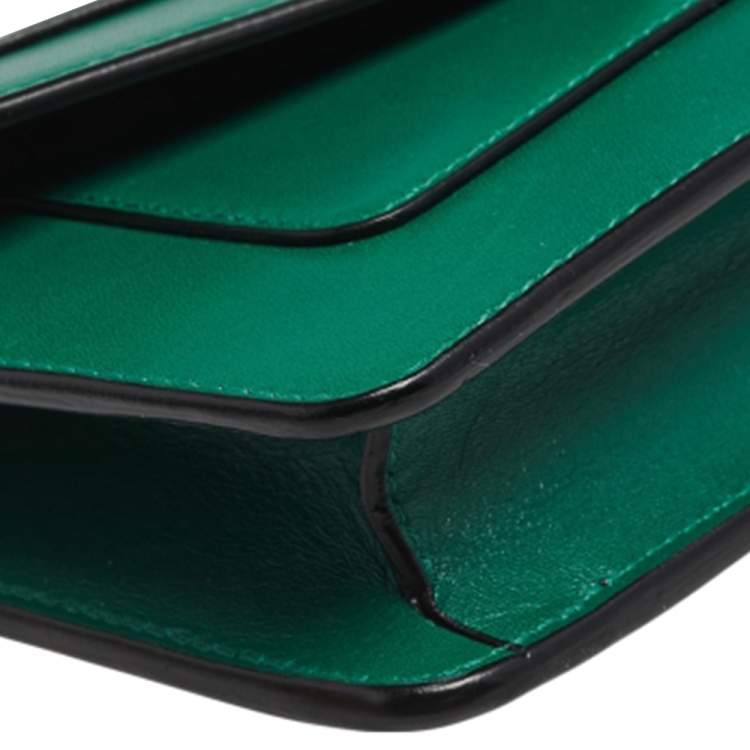 Pre Owned Bvlgari Green Leather Mini Serpenti Forever Crossbody Bag