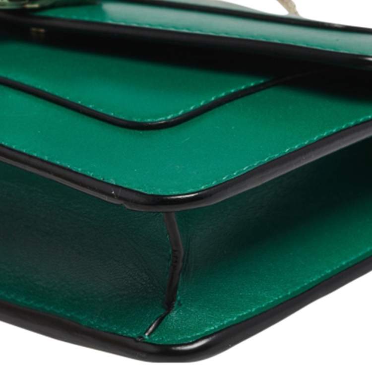 Pre Owned Bvlgari Green Leather Mini Serpenti Forever Crossbody Bag