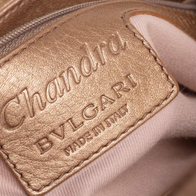 Pre Owned Bvlgari Gold Leather Chandra Hobo