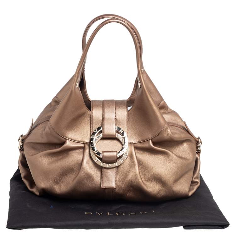 Pre Owned Bvlgari Gold Leather Chandra Hobo