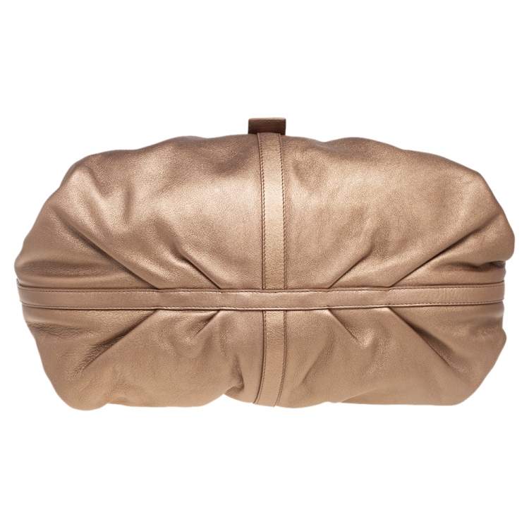 Pre Owned Bvlgari Gold Leather Chandra Hobo