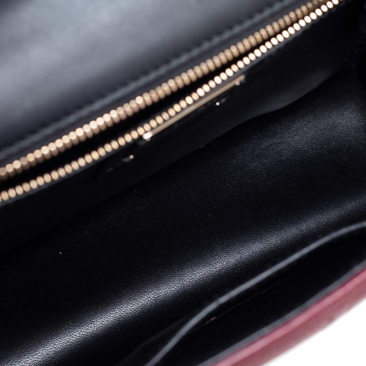 Pre Owned Bvlgari Ruby/Black Diamond Blast Leather Mini Serpenti Forever Shoulder Bag