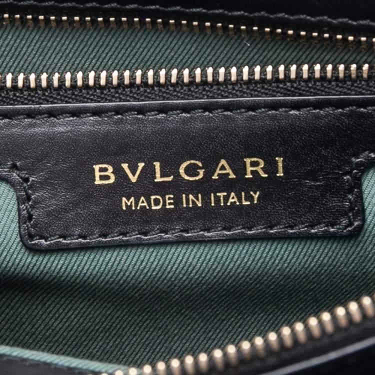 Pre Owned Bvlgari Black Leather Medium Serpenti Forever Flap Shoulder Bag