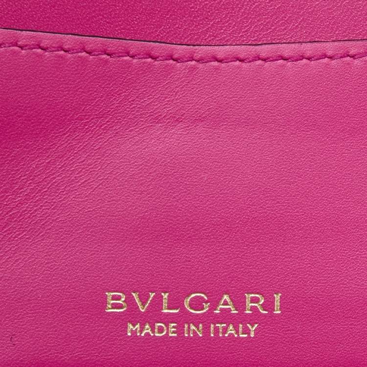 Pre Owned Bvlgari Burgundy Leather Serpenti Forever Trifold Wallet