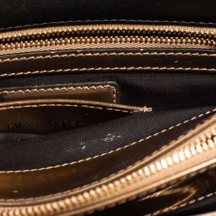Pre Owned Bvlgari Metallic Bronze Patent Leather Medium Serpenti Forever Shoulder Bag