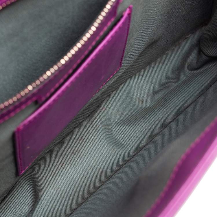 Pre Owned Bvlgari Purple Leather Small Serpenti Forever Shoulder Bag