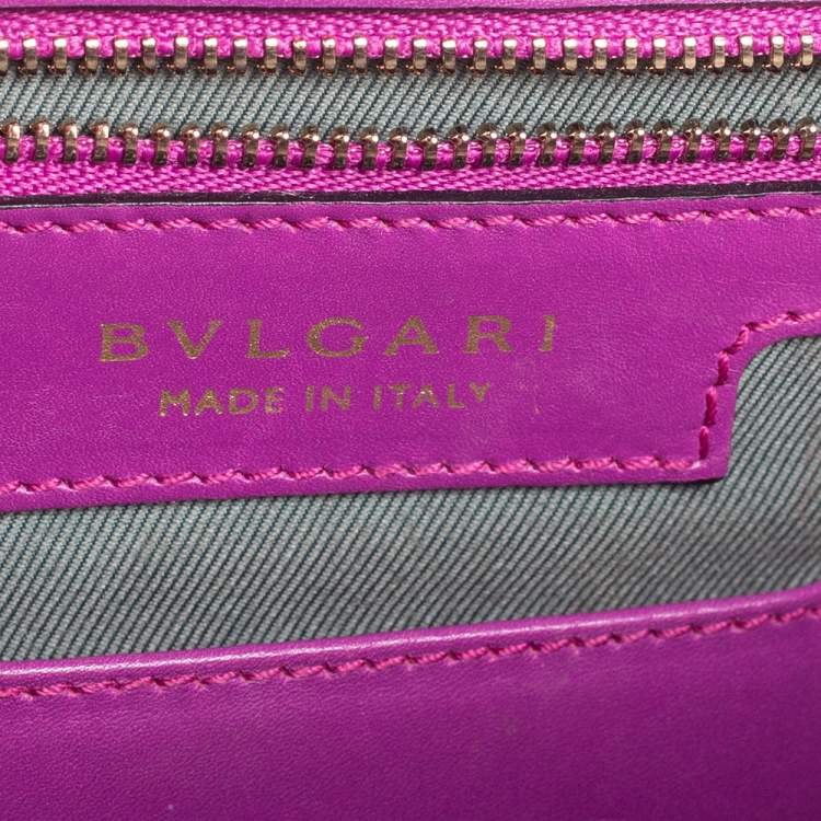 Pre Owned Bvlgari Purple Leather Small Serpenti Forever Shoulder Bag