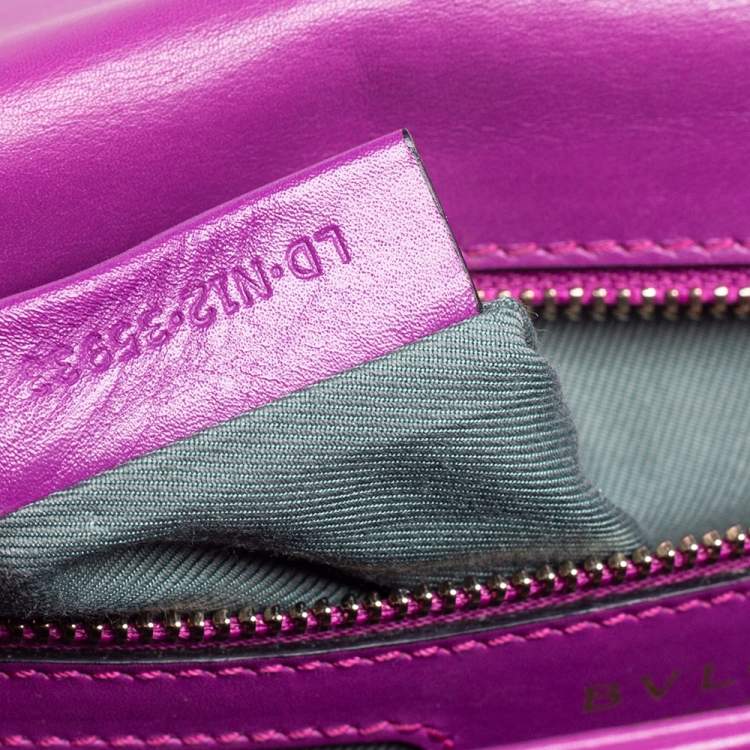 Pre Owned Bvlgari Purple Leather Small Serpenti Forever Shoulder Bag