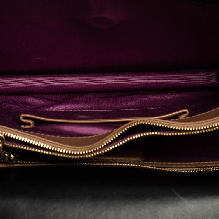 Pre Owned Bvlgari Two Tone Leather Large Serpenti Forever Shoulder Bag