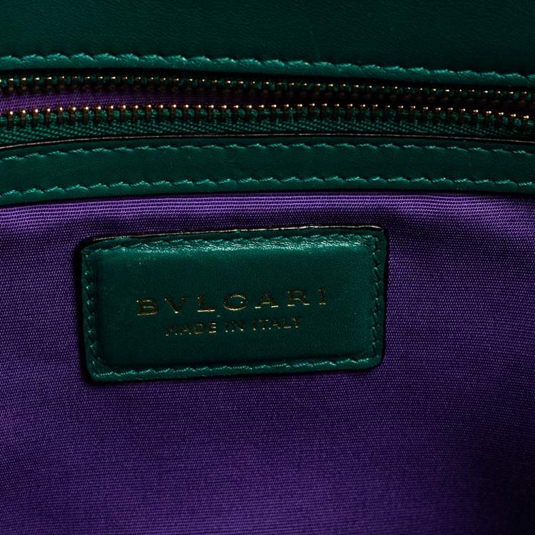 Pre Owned Bvlgari Green Leather Medium Serpenti Forever Shoulder Bag