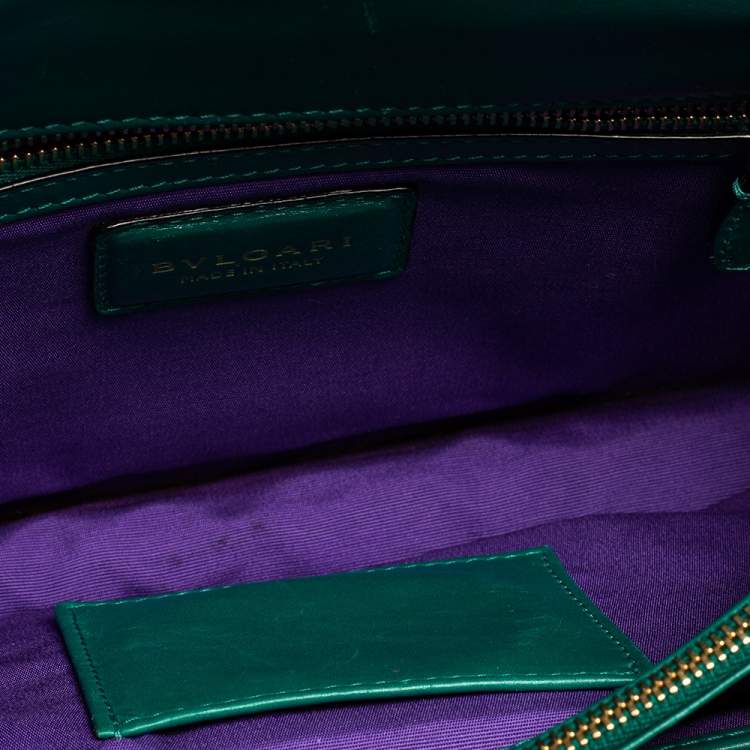 Pre Owned Bvlgari Green Leather Medium Serpenti Forever Shoulder Bag