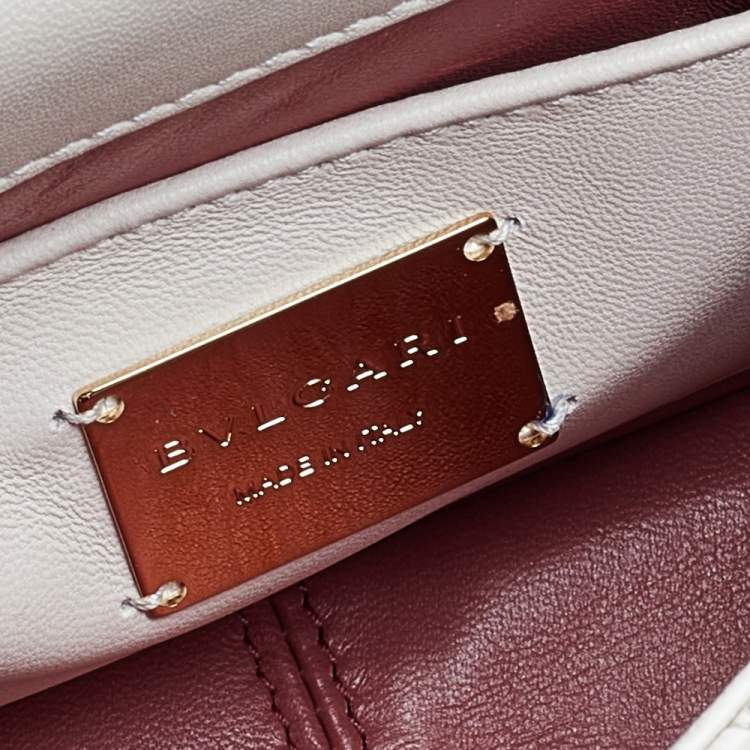 Pre Owned Bvlgari Off-White Leather Quilted Divas' Dream Shoulder Bag