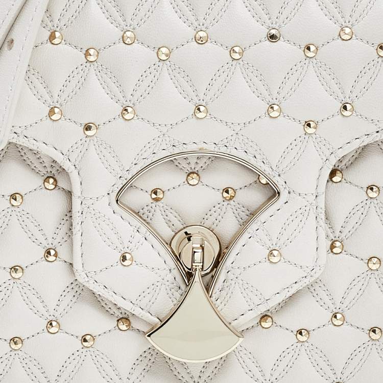 Pre Owned Bvlgari Off-White Leather Quilted Divas' Dream Shoulder Bag