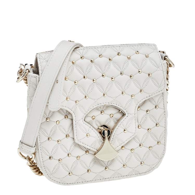 Pre Owned Bvlgari Off-White Leather Quilted Divas' Dream Shoulder Bag
