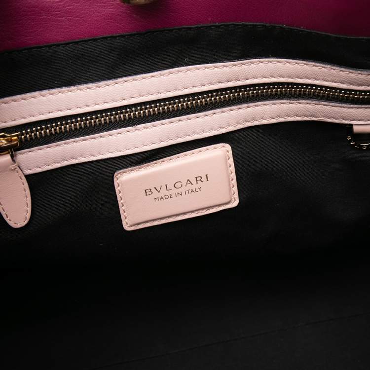 Pre Owned Bvlgari Tri Color Leather and Kurung Serpenti Scaglie Tote