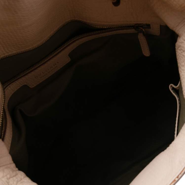Pre Owned Bvlgari Beige Leather Leoni Shoulder Bag
