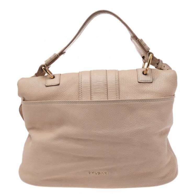 Pre Owned Bvlgari Beige Leather Leoni Shoulder Bag