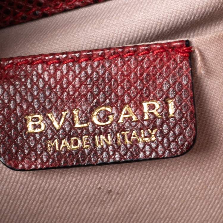 Pre Owned Bvlgari Red/Black Karung Serpenti Forever Flap Shoulder Bag