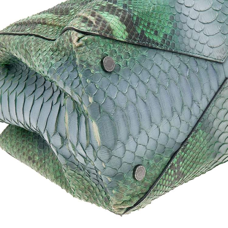 Pre Owned Bvlgari Multicolor Python Leather Shoulder Bag