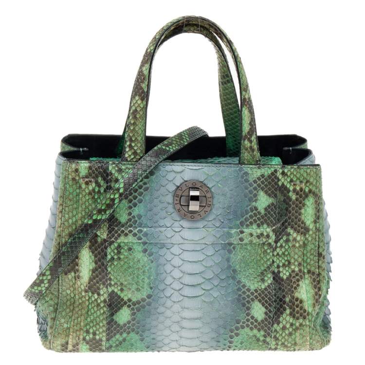 Pre Owned Bvlgari Multicolor Python Leather Shoulder Bag
